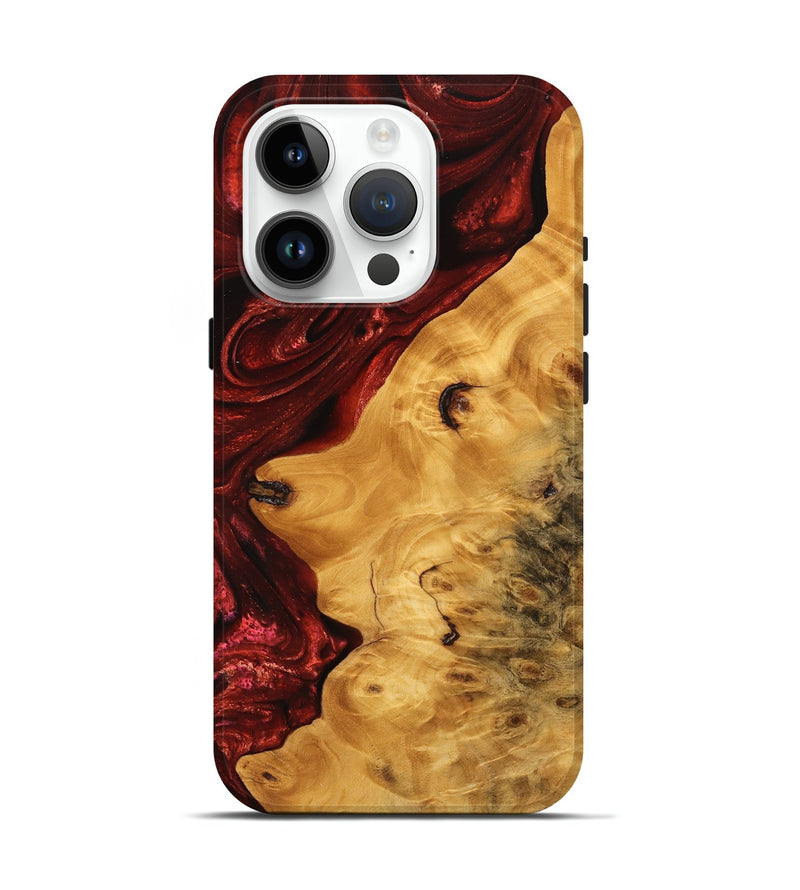 iPhone 15 Pro Wood Live Edge Phone Case - Lorie (Red, 746318)