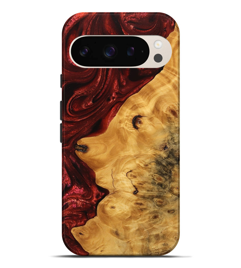 Pixel 9 Pro XL Wood Live Edge Phone Case - Lorie (Red, 746318)