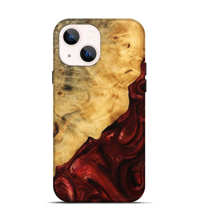 iPhone 14 Wood Live Edge Phone Case - Johnna (Red, 746319)