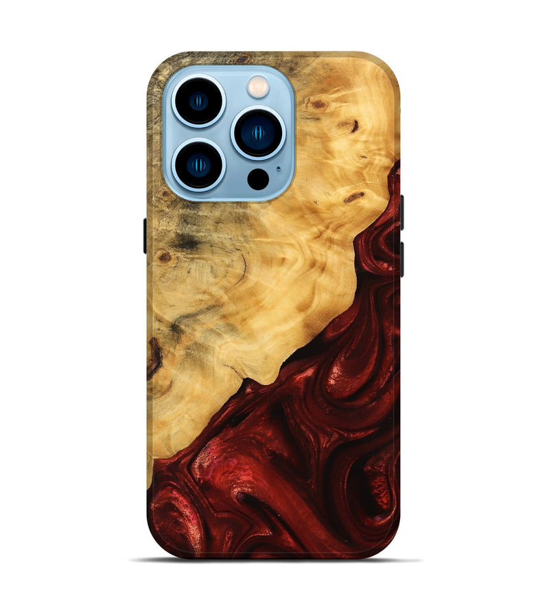 iPhone 14 Pro Wood Live Edge Phone Case - Johnna (Red, 746319)