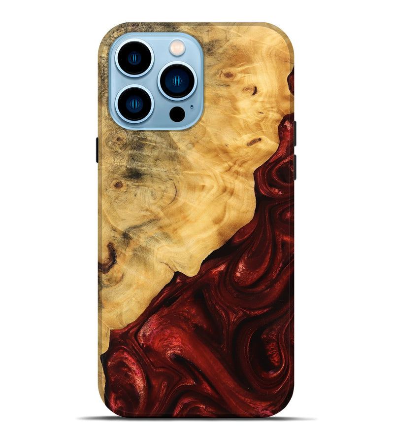 iPhone 14 Pro Max Wood Live Edge Phone Case - Johnna (Red, 746319)