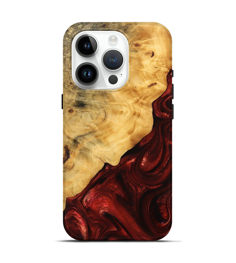 iPhone 15 Pro Wood Live Edge Phone Case - Johnna (Red, 746319)