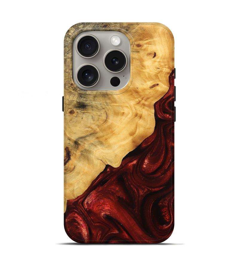 iPhone 16 Pro Wood Live Edge Phone Case - Johnna (Red, 746319)