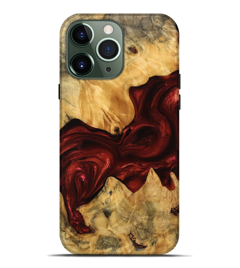 iPhone 13 Pro Max Wood Live Edge Phone Case - Kaleigh (Red, 746320)