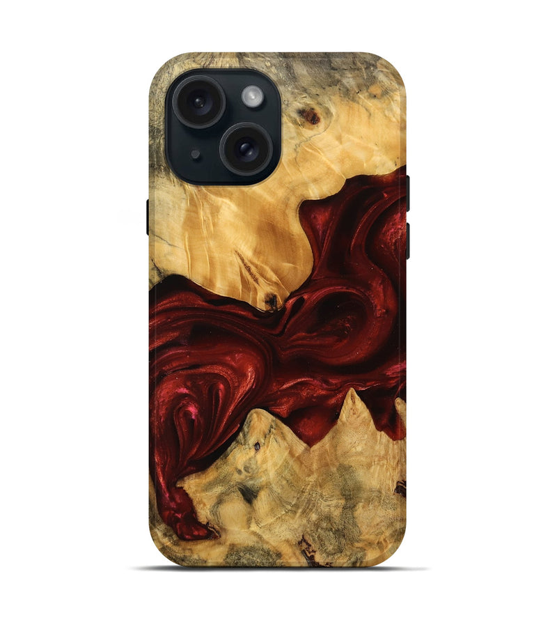 iPhone 15 Wood Live Edge Phone Case - Kaleigh (Red, 746320)