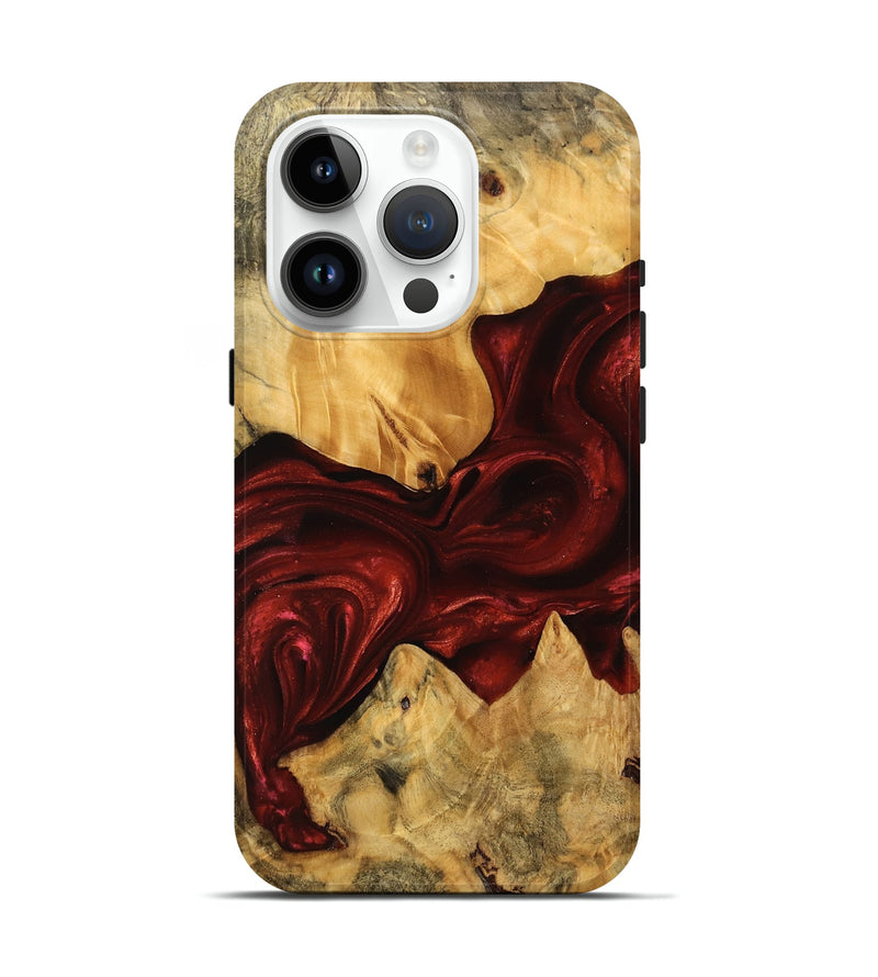 iPhone 15 Pro Wood Live Edge Phone Case - Kaleigh (Red, 746320)