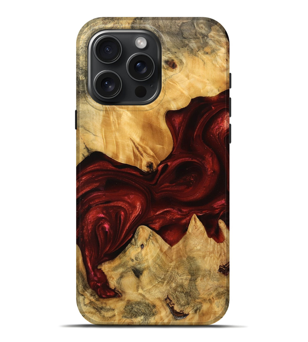 iPhone 16 Pro Max Wood Live Edge Phone Case - Kaleigh (Red, 746320)