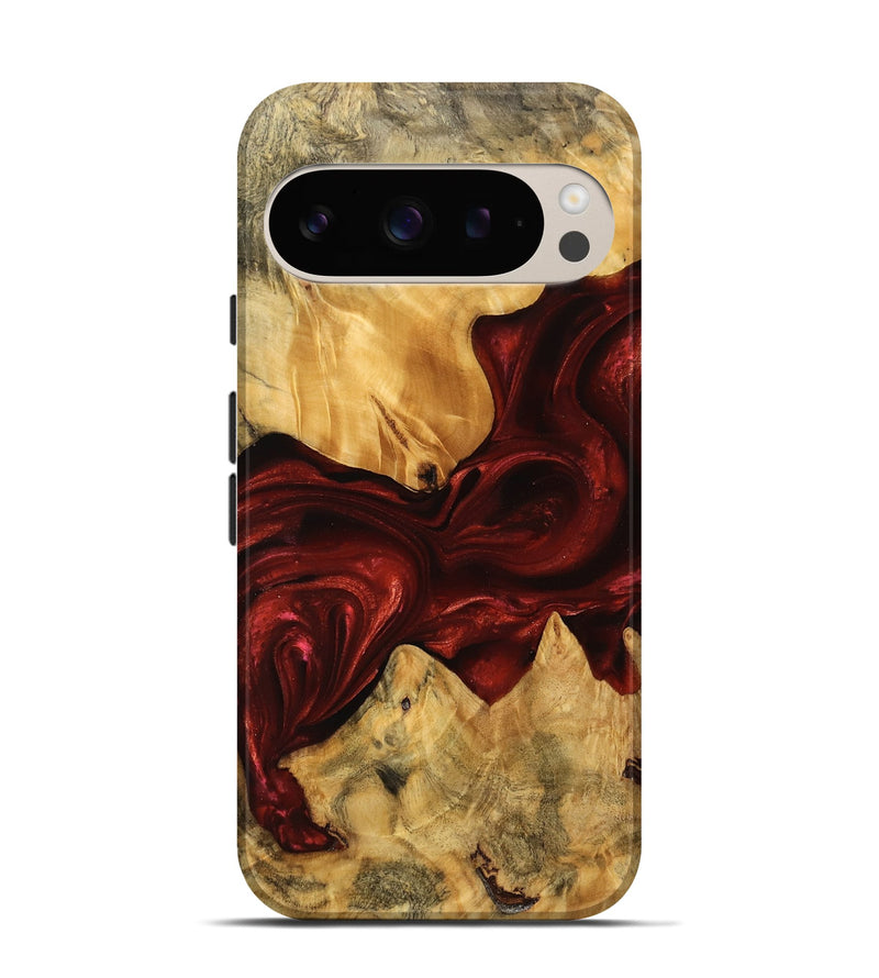 Pixel 9 Pro Wood Live Edge Phone Case - Kaleigh (Red, 746320)