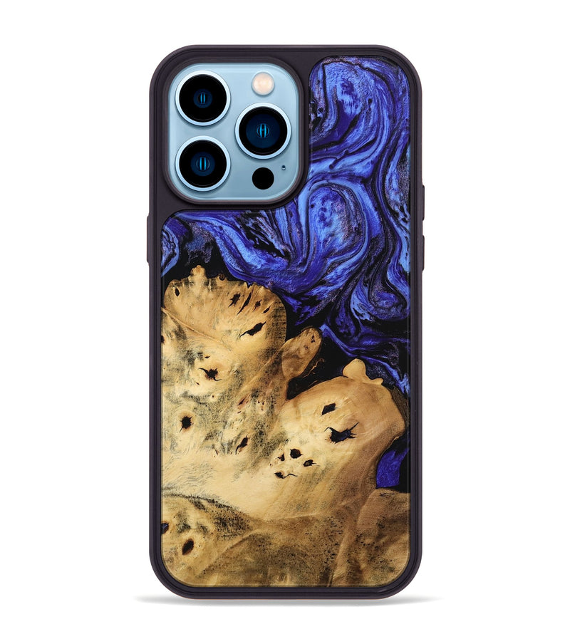 iPhone 14 Pro Max Wood Phone Case - Branden (Blue, 746322)