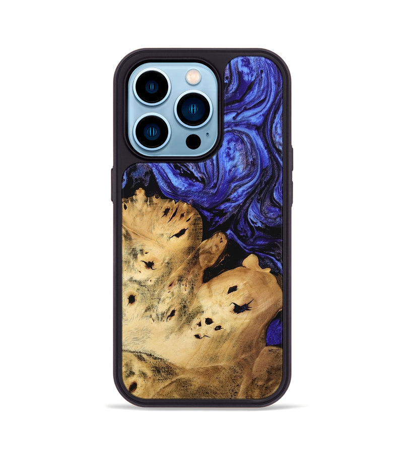 iPhone 14 Pro Wood Phone Case - Branden (Blue, 746322)