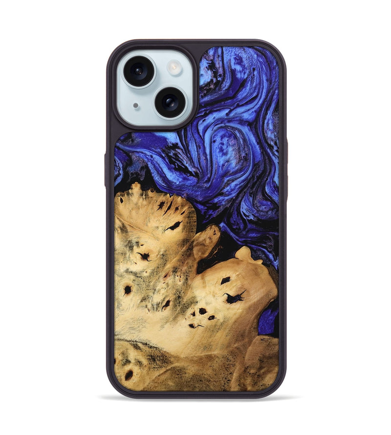 iPhone 15 Wood Phone Case - Branden (Blue, 746322)