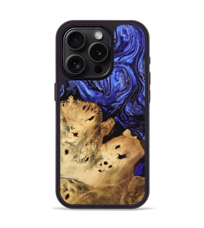 iPhone 15 Pro Wood Phone Case - Branden (Blue, 746322)