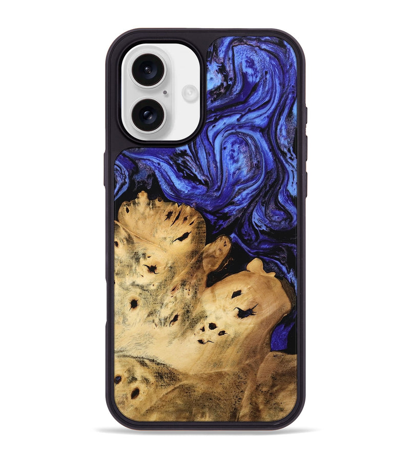 iPhone 16 Plus Wood Phone Case - Branden (Blue, 746322)