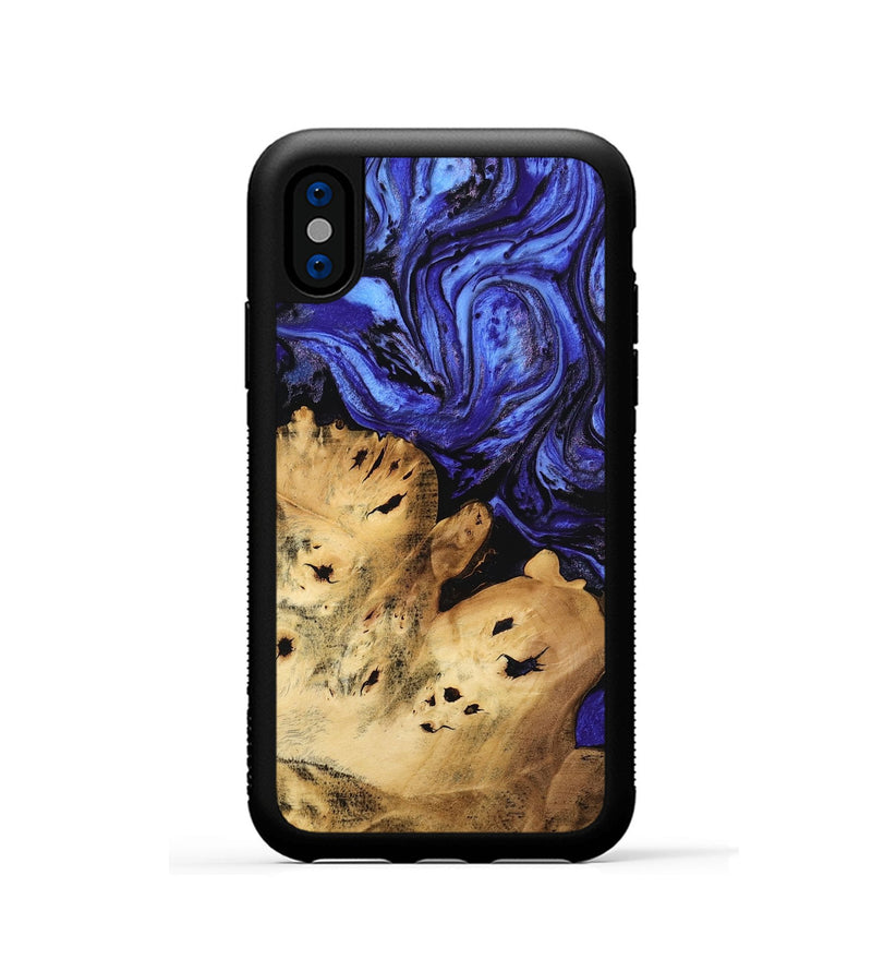 iPhone Xs Wood Phone Case - Branden (Blue, 746322)