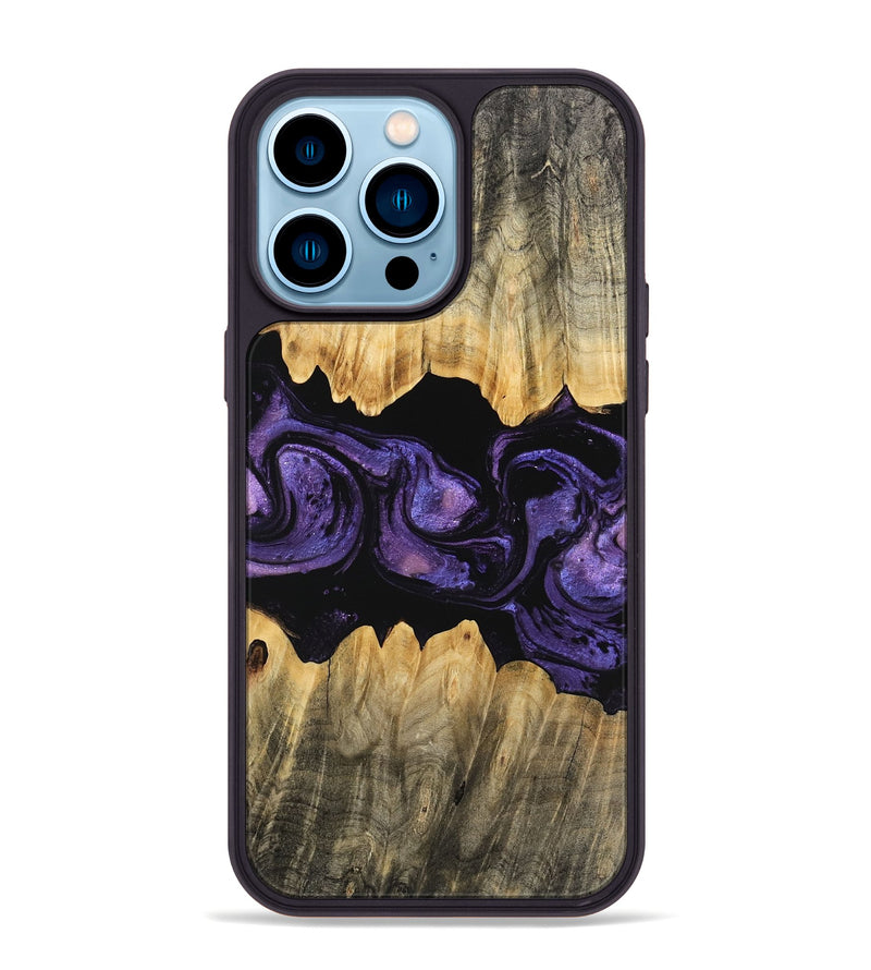 iPhone 14 Pro Max Wood Phone Case - Angela (Purple, 746324)