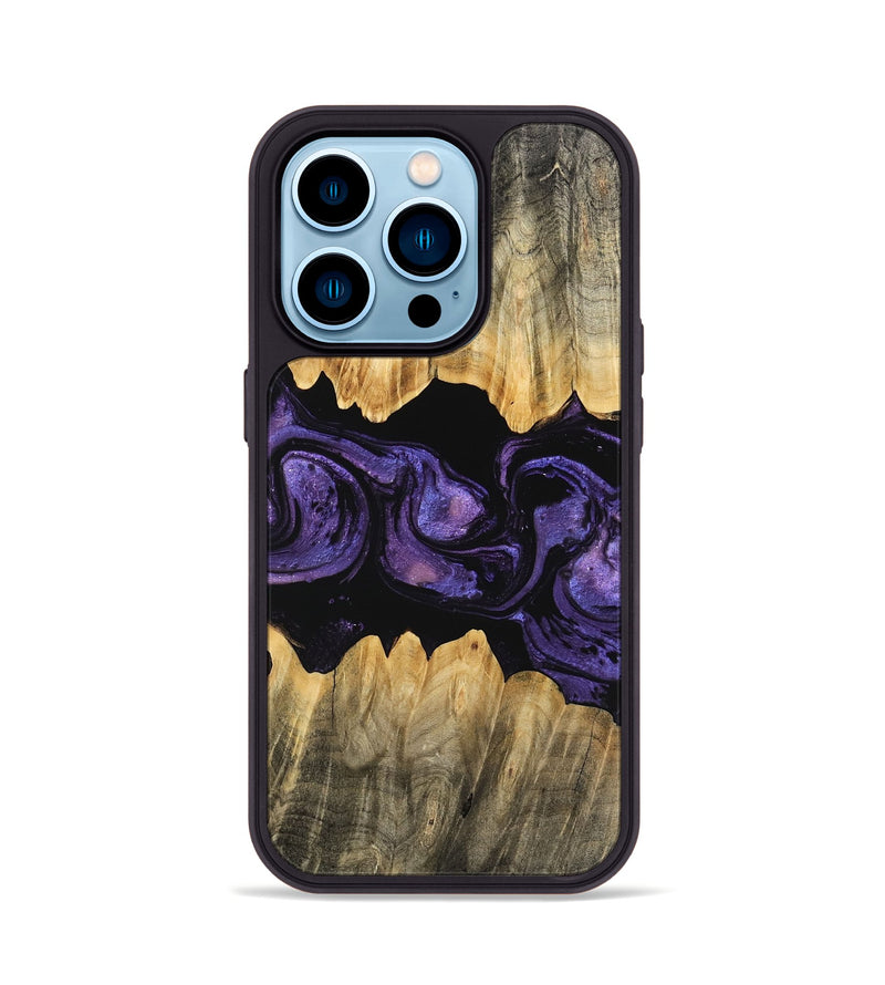 iPhone 14 Pro Wood Phone Case - Angela (Purple, 746324)