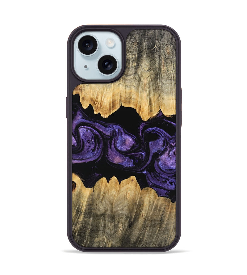 iPhone 15 Wood Phone Case - Angela (Purple, 746324)