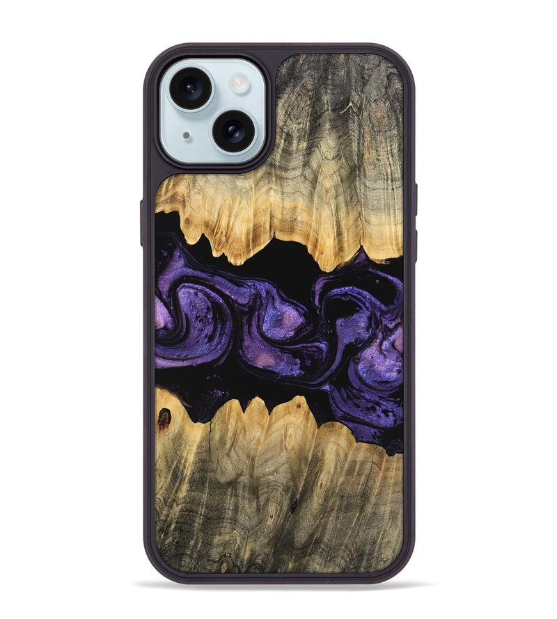 iPhone 15 Plus Wood Phone Case - Angela (Purple, 746324)