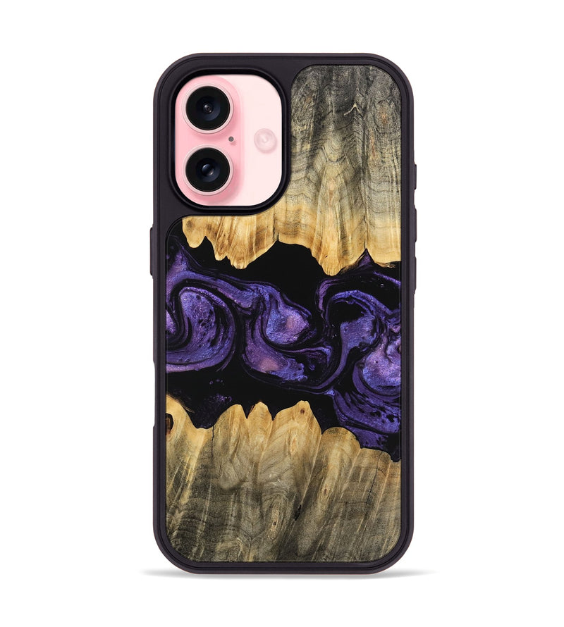 iPhone 16 Wood Phone Case - Angela (Purple, 746324)