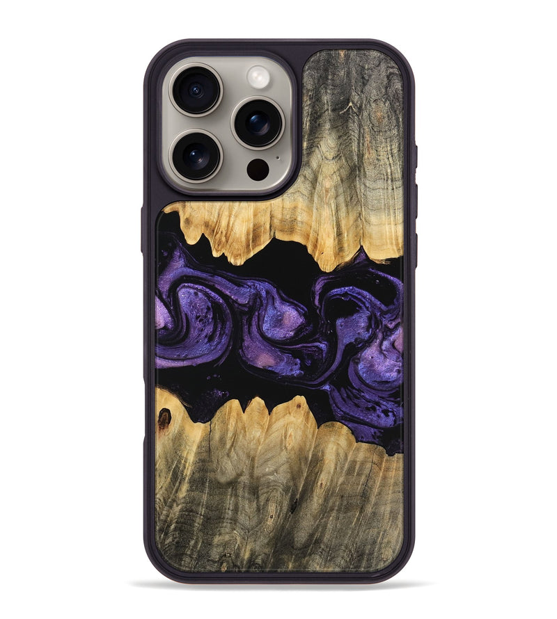 iPhone 16 Pro Max Wood Phone Case - Angela (Purple, 746324)