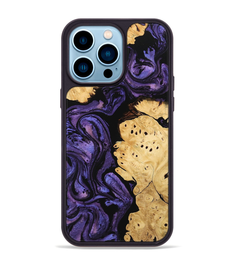 iPhone 14 Pro Max Wood Phone Case - Evelyn (Purple, 746325)