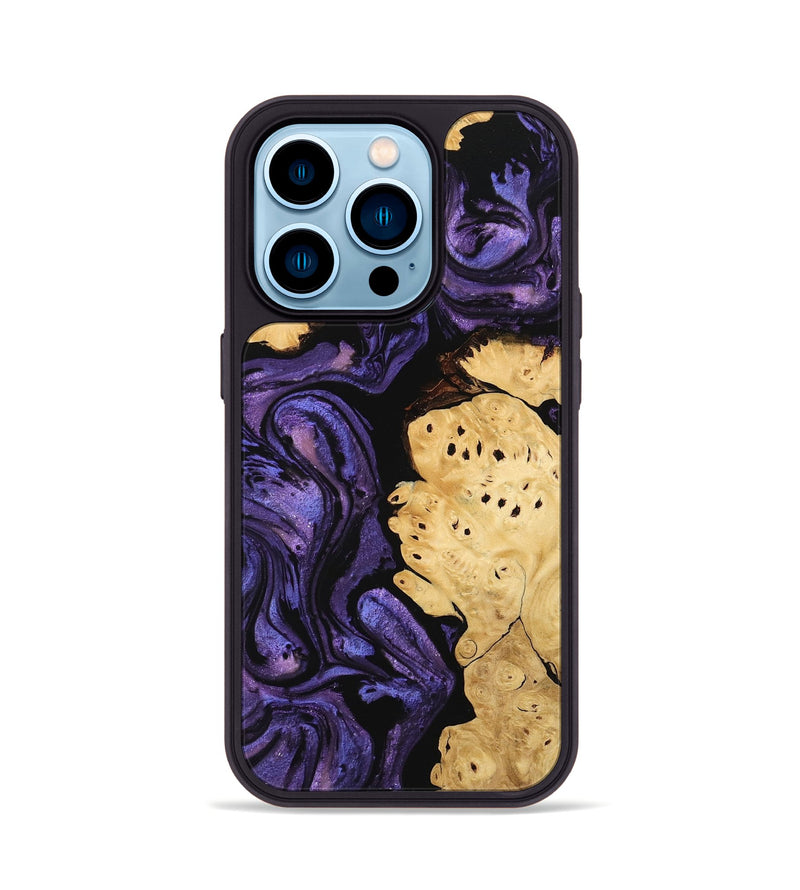 iPhone 14 Pro Wood Phone Case - Evelyn (Purple, 746325)