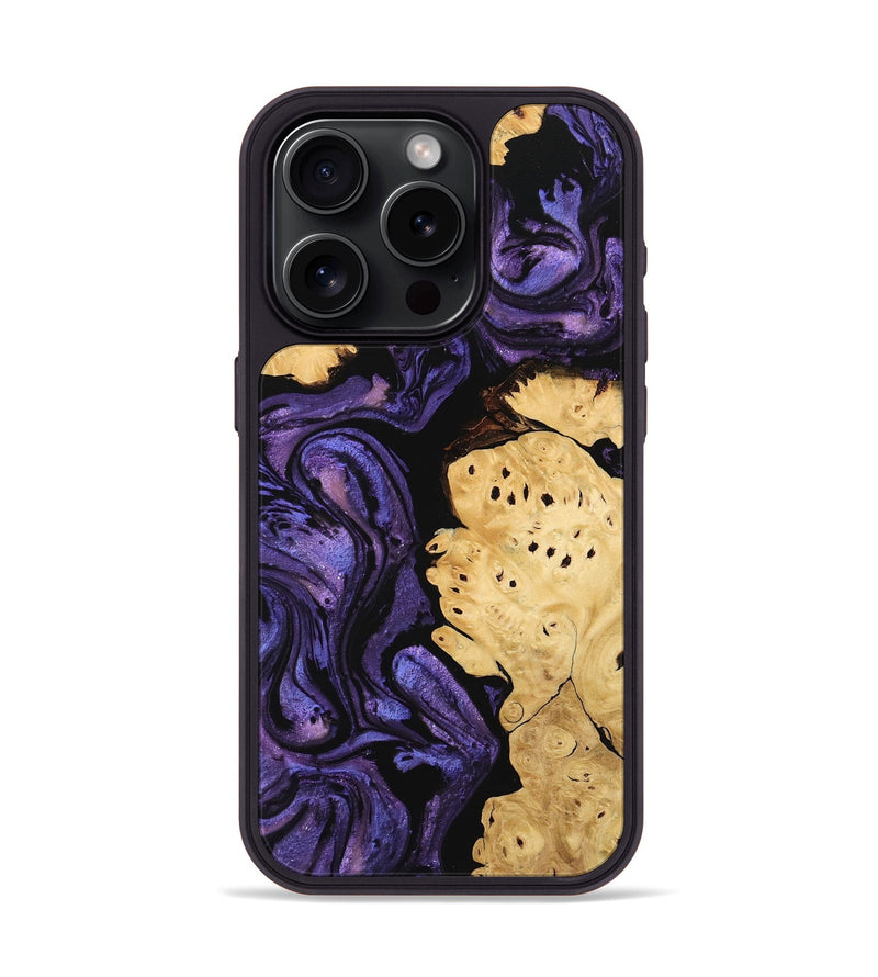 iPhone 15 Pro Wood Phone Case - Evelyn (Purple, 746325)