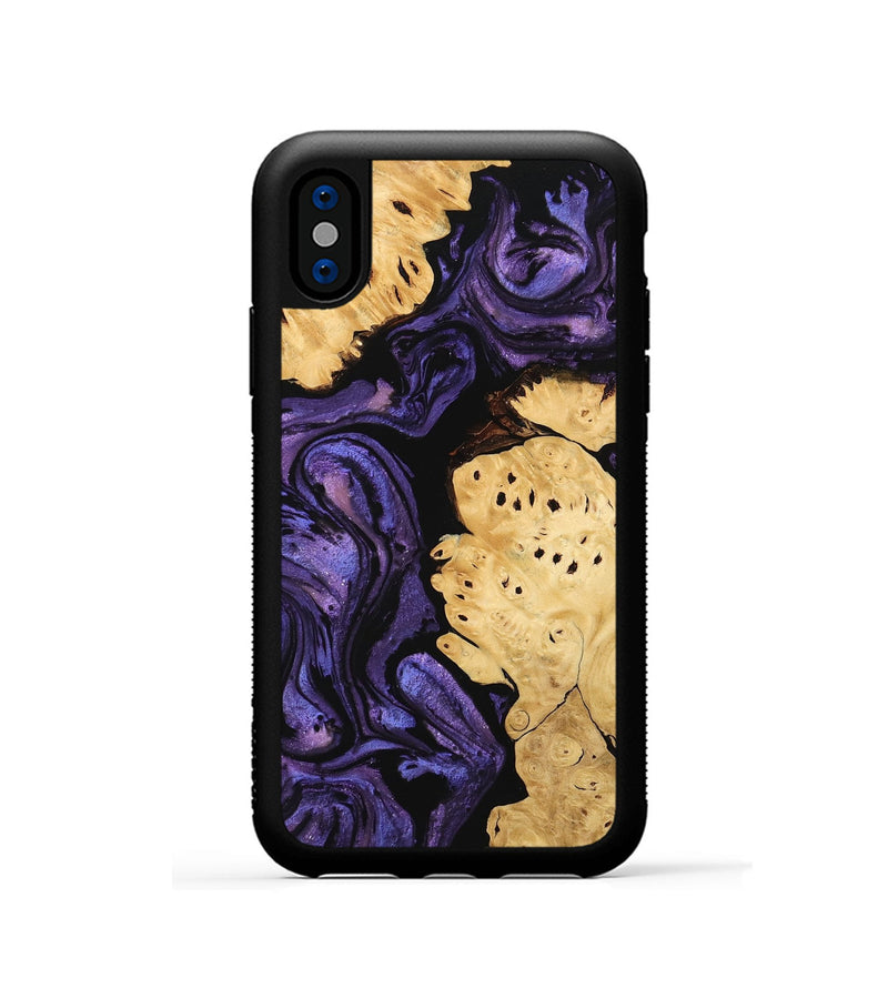 iPhone Xs Wood Phone Case - Evelyn (Purple, 746325)