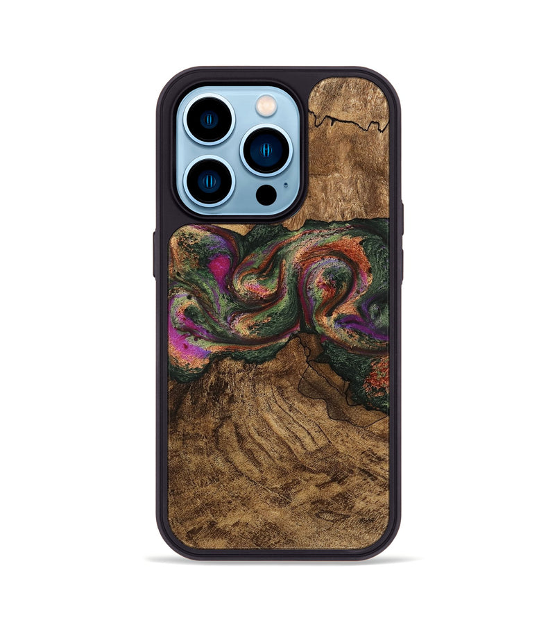 iPhone 14 Pro Wood Phone Case - Orin (Green, 746326)