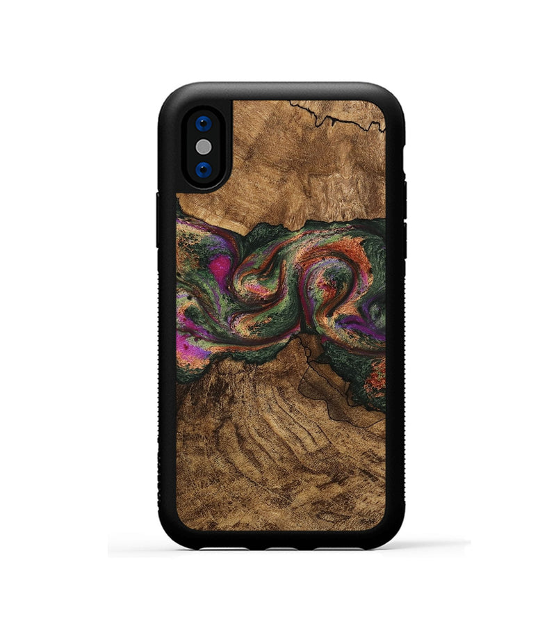 iPhone Xs Wood Phone Case - Orin (Green, 746326)