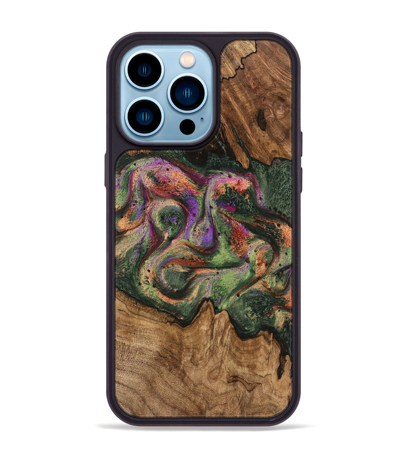 iPhone 14 Pro Max Wood Phone Case - Bambi (Green, 746331)