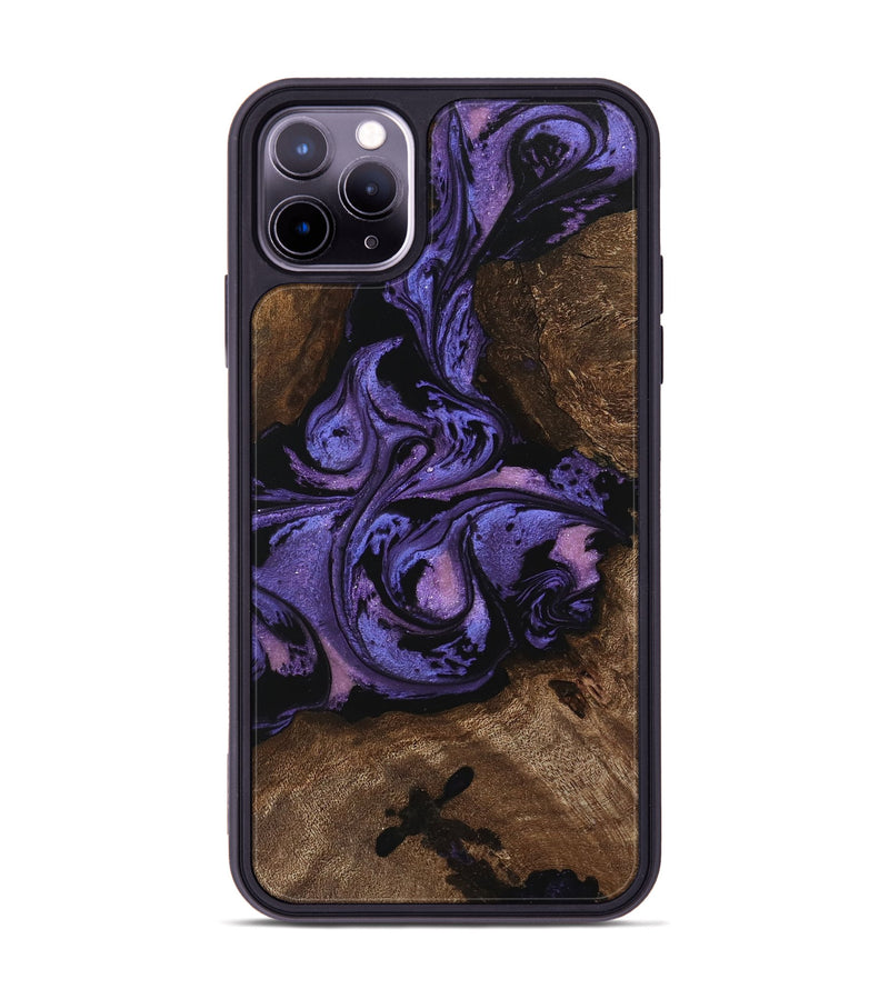 iPhone 11 Pro Max Wood Phone Case - Green (Purple, 746332)