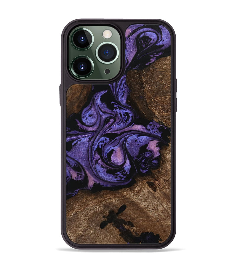 iPhone 13 Pro Max Wood Phone Case - Green (Purple, 746332)