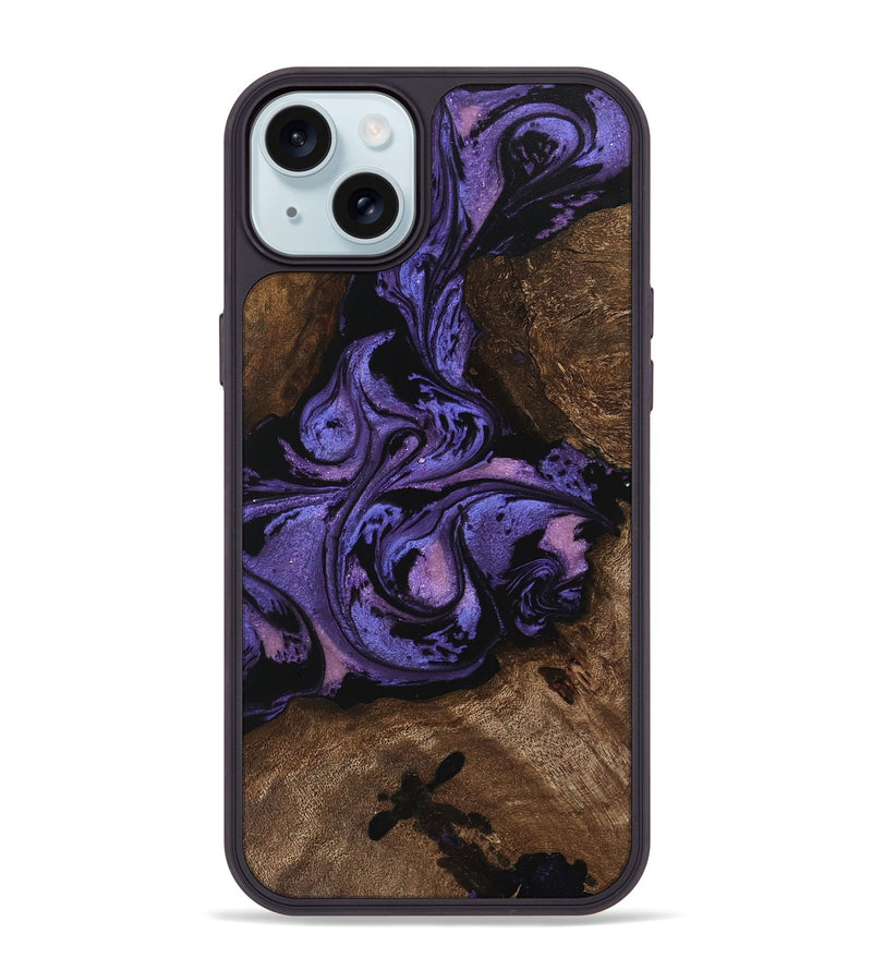 iPhone 15 Plus Wood Phone Case - Green (Purple, 746332)