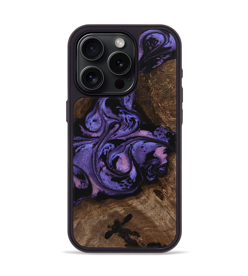 iPhone 15 Pro Wood Phone Case - Green (Purple, 746332)