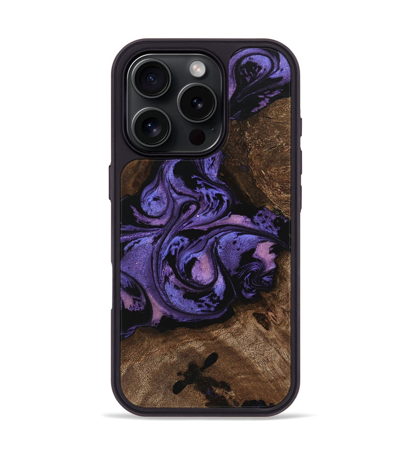 iPhone 16 Pro Wood Phone Case - Green (Purple, 746332)