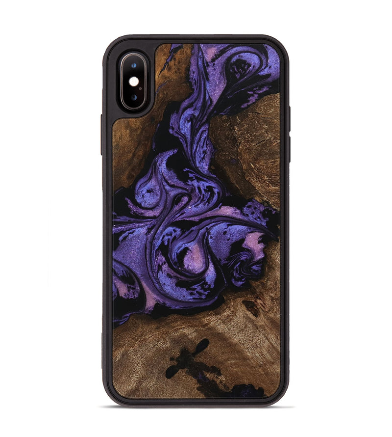 iPhone Xs Max Wood Phone Case - Green (Purple, 746332)