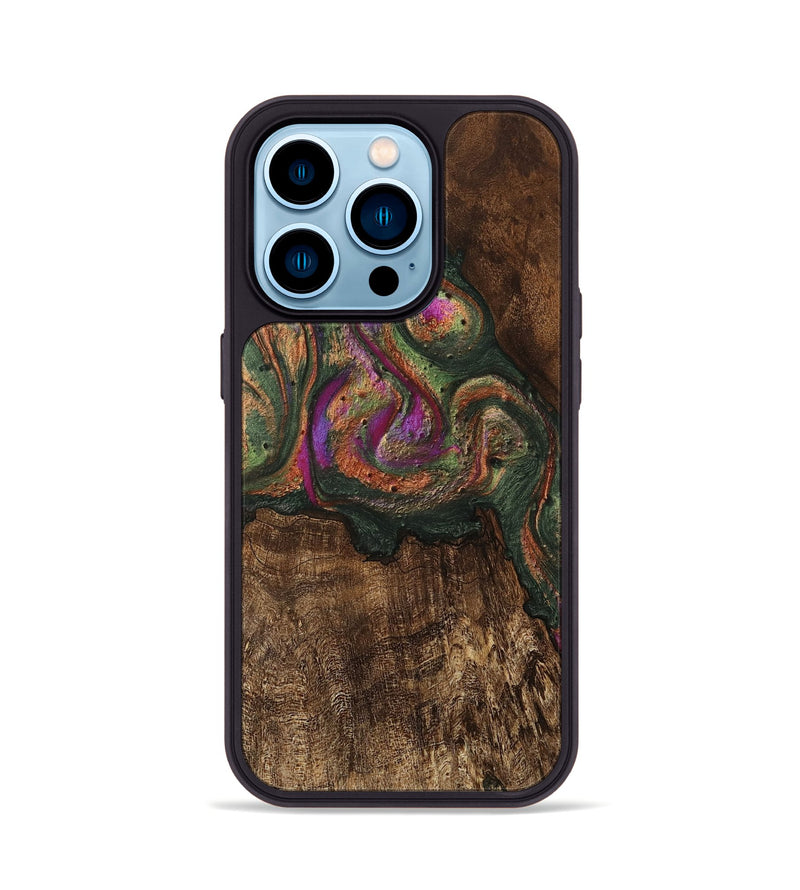 iPhone 14 Pro Wood Phone Case - Amaris (Green, 746333)