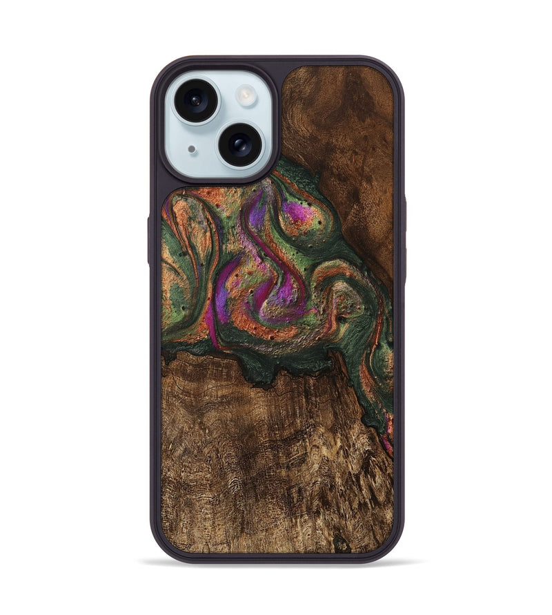 iPhone 15 Wood Phone Case - Amaris (Green, 746333)