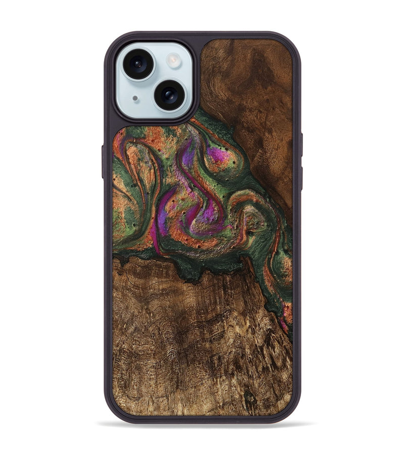 iPhone 15 Plus Wood Phone Case - Amaris (Green, 746333)