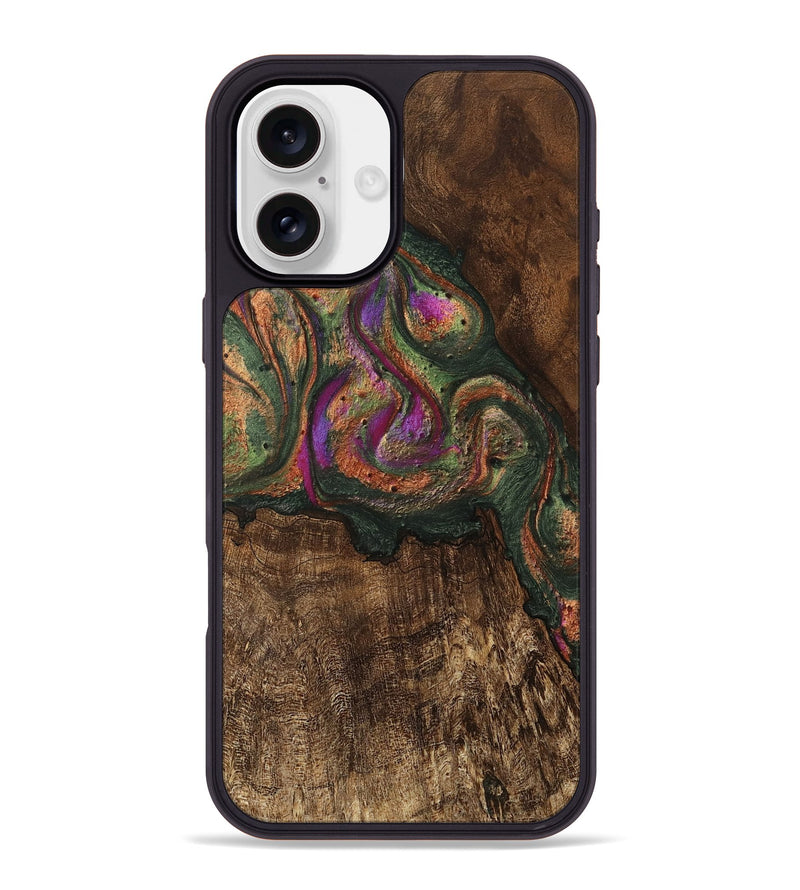 iPhone 16 Plus Wood Phone Case - Amaris (Green, 746333)