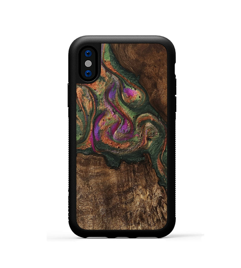 iPhone Xs Wood Phone Case - Amaris (Green, 746333)