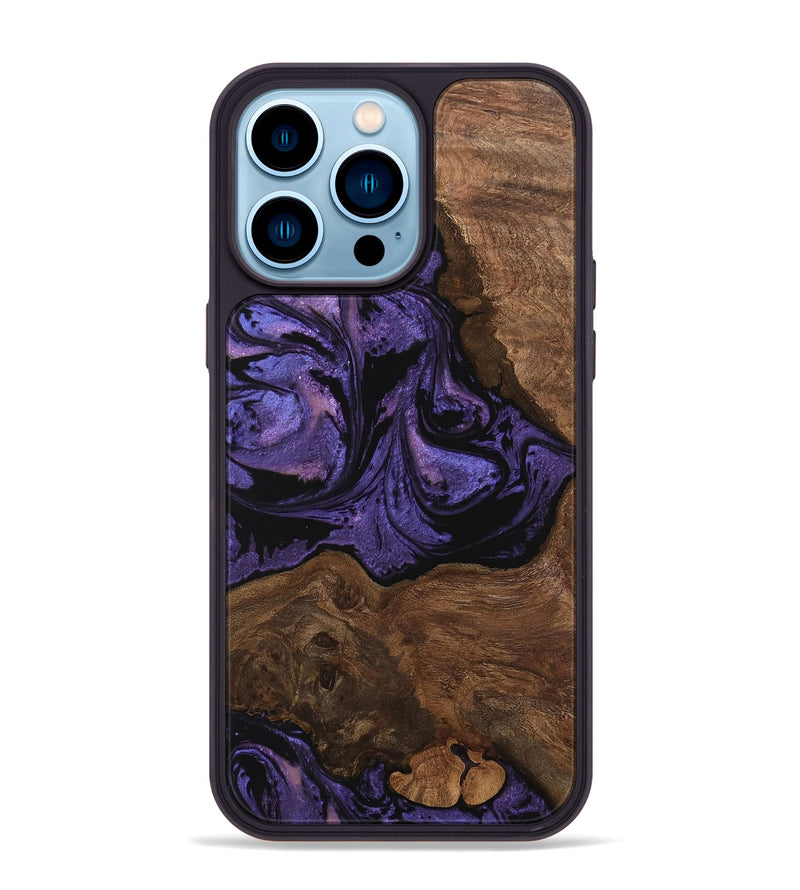 iPhone 14 Pro Max Wood Phone Case - Simone (Purple, 746335)