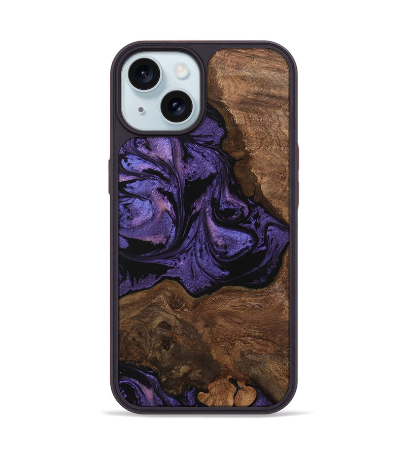 iPhone 15 Wood Phone Case - Simone (Purple, 746335)