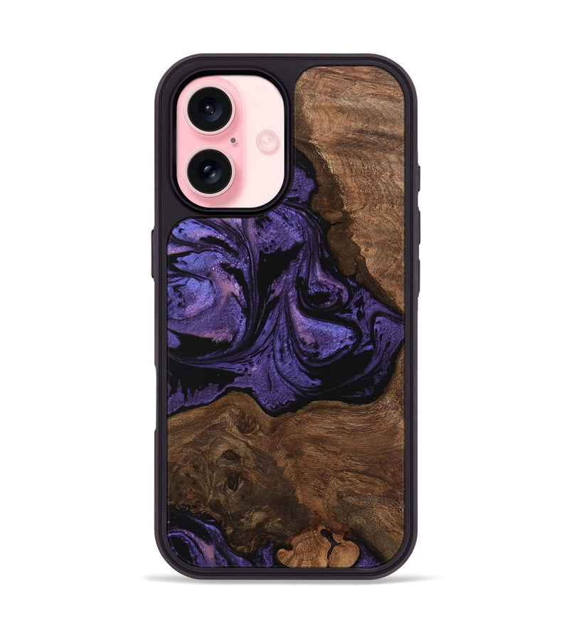 iPhone 16 Wood Phone Case - Simone (Purple, 746335)