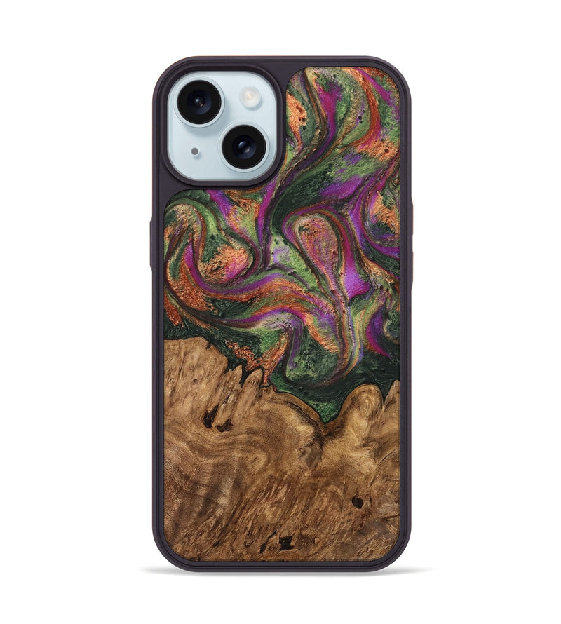 iPhone 15 Wood Phone Case - Dortha (Green, 746337)