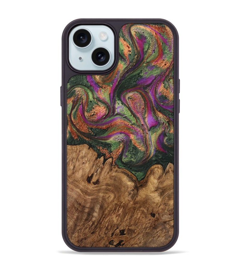 iPhone 15 Plus Wood Phone Case - Dortha (Green, 746337)