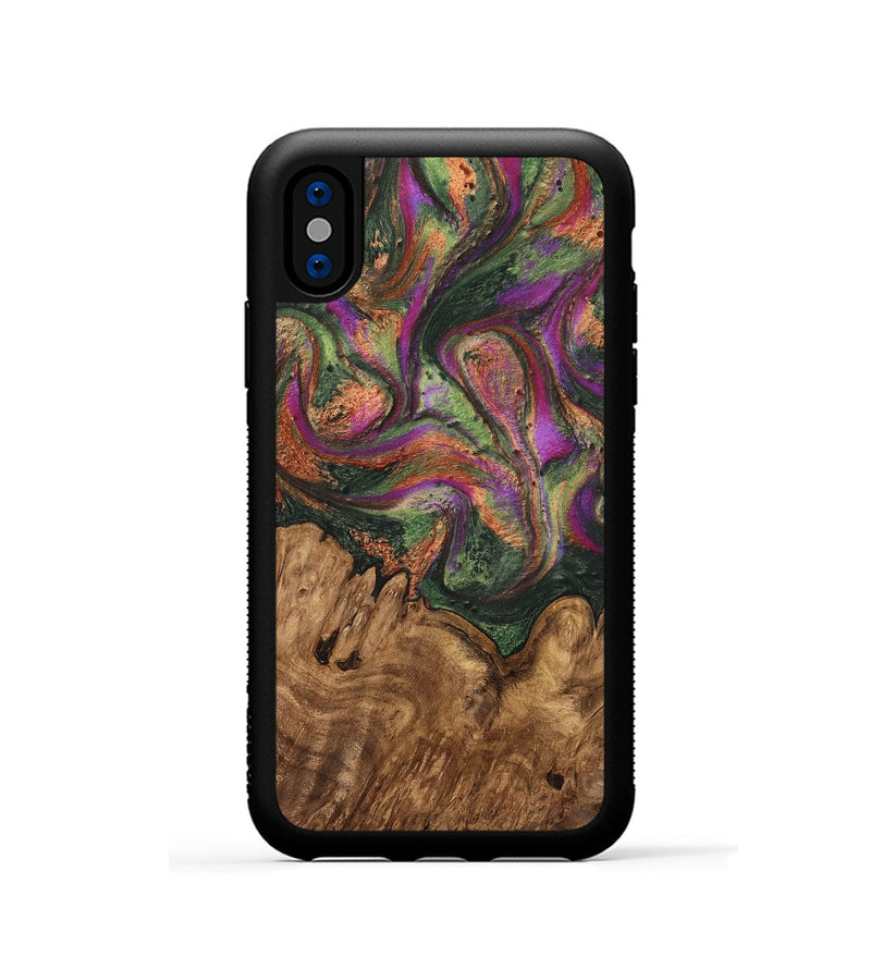 iPhone Xs Wood Phone Case - Dortha (Green, 746337)