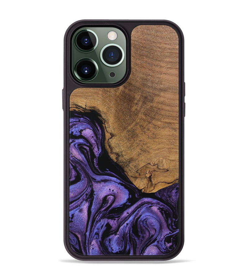 iPhone 13 Pro Max Wood Phone Case - Melany (Purple, 746338)