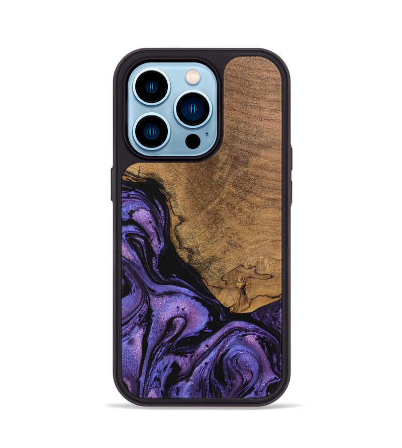 iPhone 14 Pro Wood Phone Case - Melany (Purple, 746338)